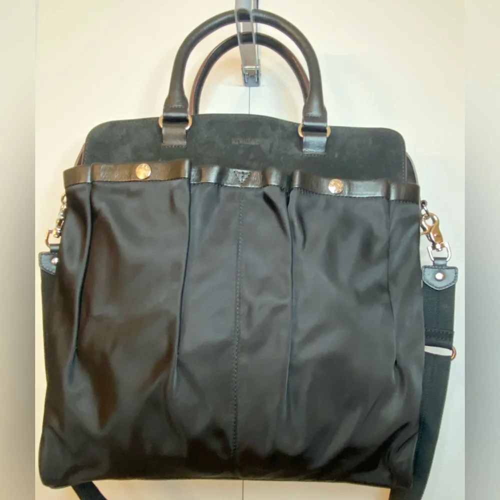 MZ Wallace Kingston Tote Black Leather and Nylon Bag